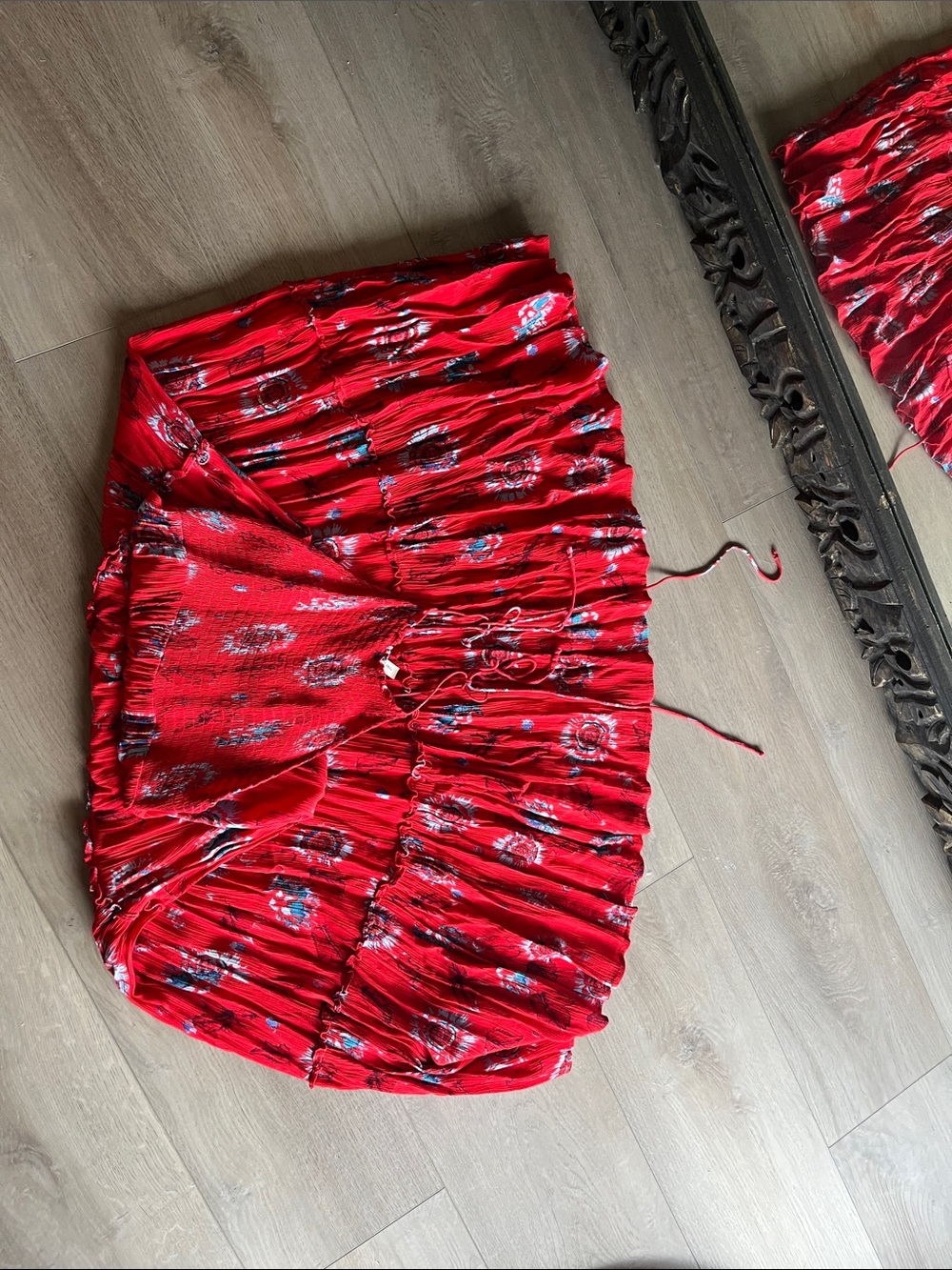 Free People Red Floral Maxi Dress - M - Gives great side-boob! 😉
